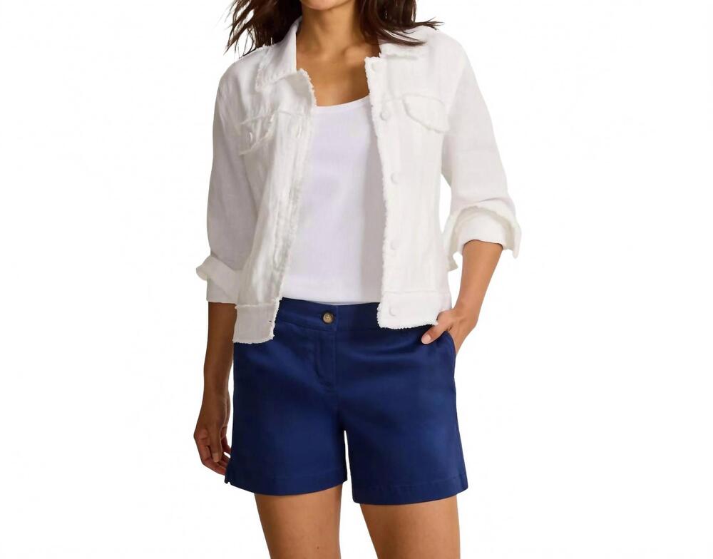 NEW TOMMY BAHAMA women's two palms linen raw edge jacket in white